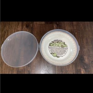 1980s Apple Pie Recipe Stoneware Pan/Plate By Jeannette for Royal China